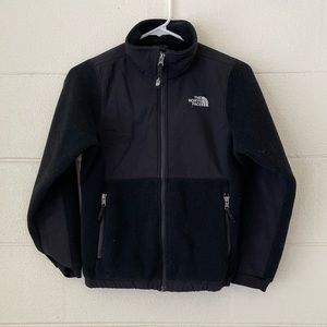 girls/filles black north face fleece jacket